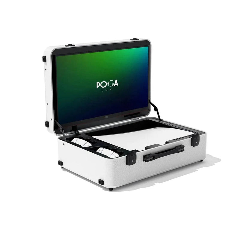 POGA Lux White - Maletín Portátil para PS5 con Monitor AOC de 24'' y Carrito