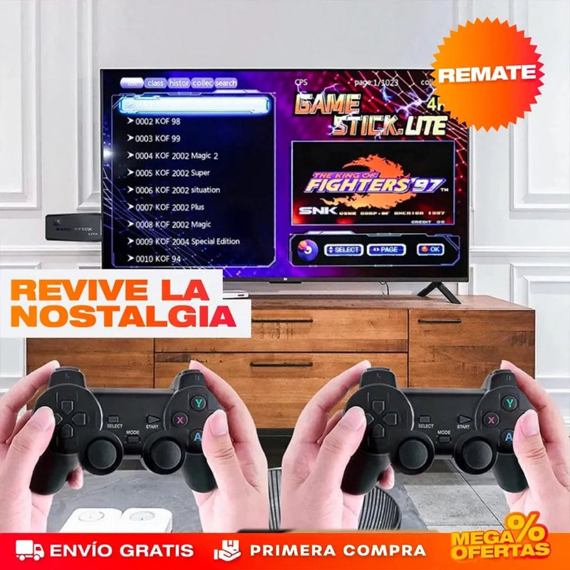 🎮 CONSOLA GAMESTICK 4K (+10.000 JUEGOS DE 9 CONSOLAS) + 2 MANDOS