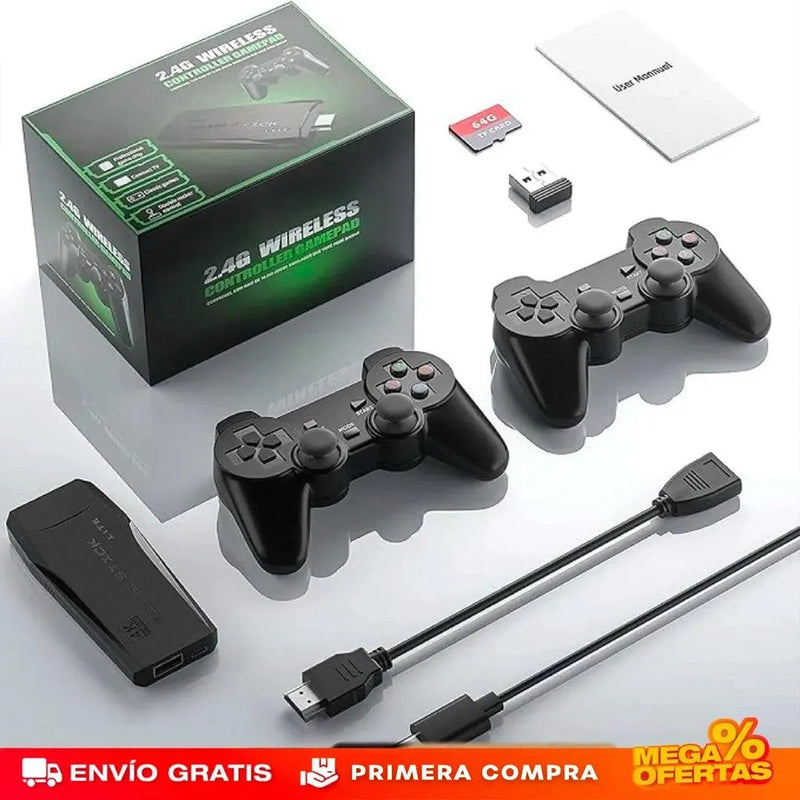 🎮 CONSOLA GAMESTICK 4K (+10.000 JUEGOS DE 9 CONSOLAS) + 2 MANDOS