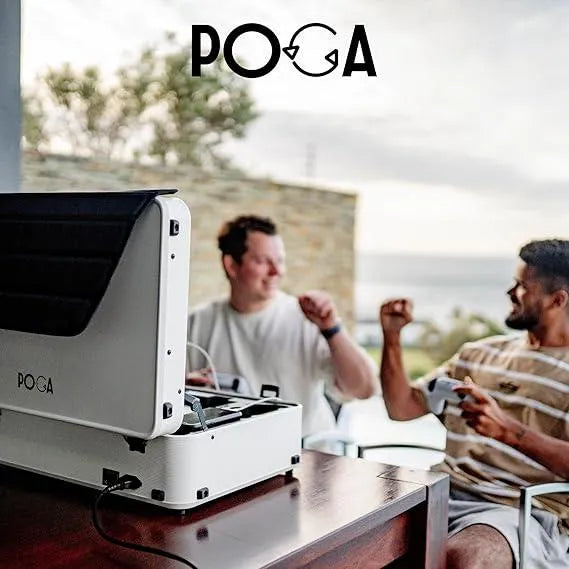 POGA Lux White - Maletín Portátil para PS5 con Monitor AOC de 24'' y Carrito